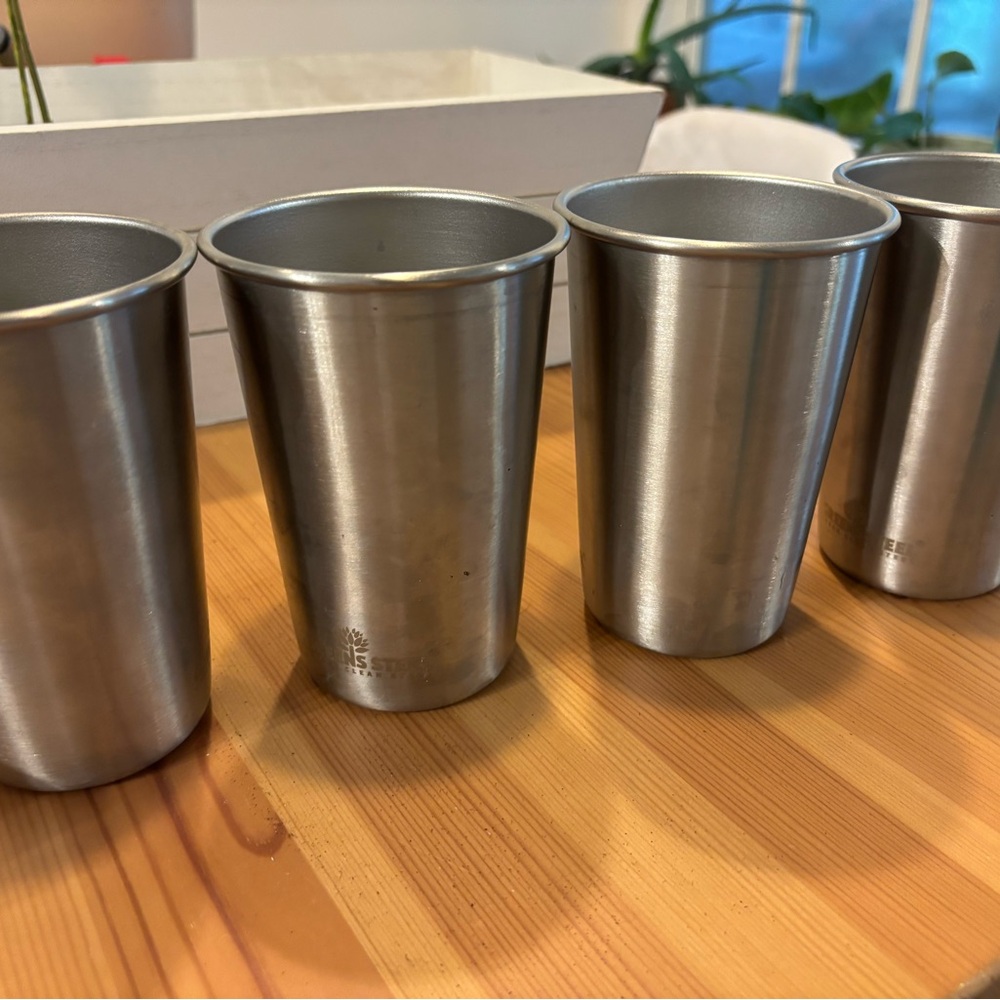 Set of 4 Stainless Steel Tumbler Set 16 oz